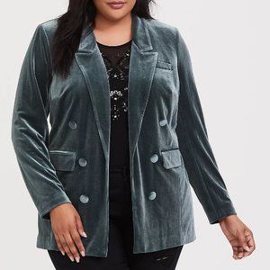 Torrid teal velvet jacket 3x.